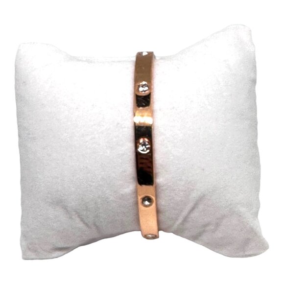 Rose Gold Plated Brilliant Rhinestone Bangle Bracelet Set NWT - Picture 9 of 9